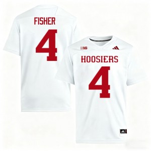 Men's Aiden Fisher White Indiana Hoosiers #4 College Football 2025 Jersey 140365-375