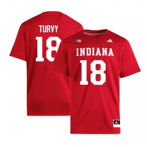 Men Andrew Turvy Crimson Indiana Hoosiers #18 College Football Limited Jersey 145388-774