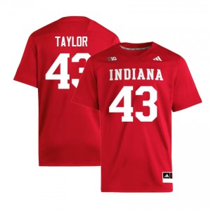 Men's Bryce Taylor Crimson Indiana Hoosiers #43 College Football Limited Jersey 276869-321