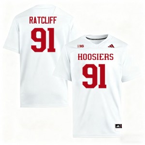 Men Dominique Ratcliff White Indiana Hoosiers #91 College Football Stitched Jerseys 498464-765