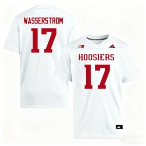 Mens Jackson Wasserstrom White Indiana Hoosiers #17 College Football Embroidery Jersey 744900-598