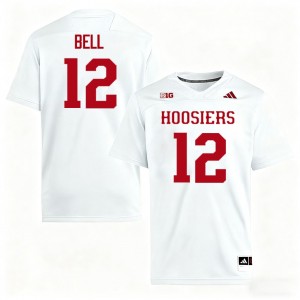 Men's Jacob Bell White Indiana Hoosiers #12 College Football NCAA Jerseys 206843-273