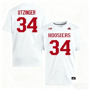 Men Jeff Utzinger White Indiana Hoosiers #34 College Football Official Jersey 502949-398