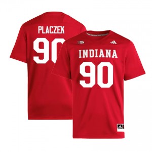 Men's Josh Placzek Crimson Indiana Hoosiers #90 College Football University Jersey 664571-202
