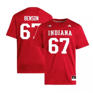 Mens Kahlil Benson Crimson Indiana Hoosiers #67 College Football Player Jerseys 387165-226