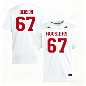 Men Kahlil Benson White Indiana Hoosiers #67 College Football Replica Jersey 818986-964