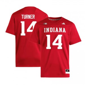Men Kaiden Turner Crimson Indiana Hoosiers #14 College Football Embroidery Jersey 187377-584