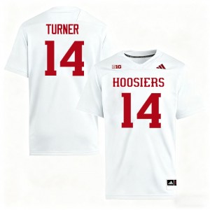 Men's Kaiden Turner White Indiana Hoosiers #14 College Football Limited Jerseys 142660-436