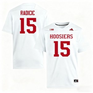 Men's Nico Radicic White Indiana Hoosiers #15 College Football University Jersey 373433-785