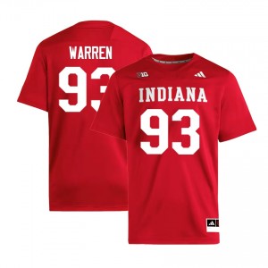 Men's Quinn Warren Crimson Indiana Hoosiers #93 College Football University Jerseys 633811-981