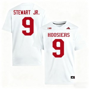 Mens Seaonta Stewart Jr. White Indiana Hoosiers #9 College Football University Jersey 411189-447