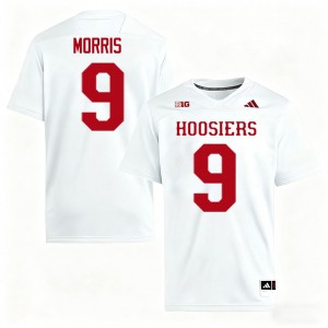 Mens Tyler Morris White Indiana Hoosiers #9 College Football University Jerseys 894589-292