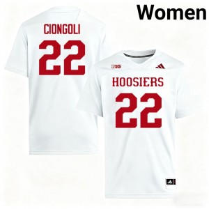 Womens Ace Ciongoli White Indiana Hoosiers #22 College Football Embroidery Jerseys 375497-735