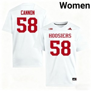 Womens Aden Cannon White Indiana Hoosiers #58 College Football Stitched Jerseys 890617-622