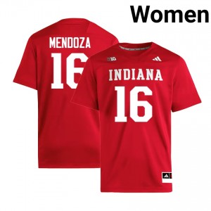 Women's Alberto Mendoza Crimson Indiana Hoosiers #16 College Football Limited Jersey 511758-805