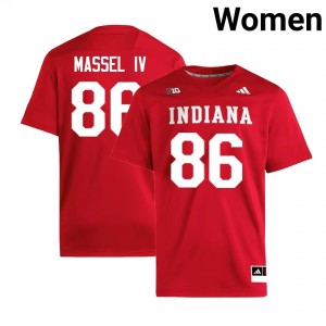 Womens Bruno Massel IV Crimson Indiana Hoosiers #86 College Football Player Jersey 608341-471