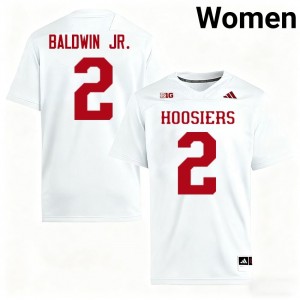 Women Byron Baldwin Jr. White Indiana Hoosiers #2 College Football 2025 Jerseys 236901-114