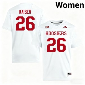 Women Cade Kaiser White Indiana Hoosiers #26 College Football Game Jersey 774377-677