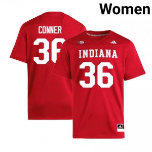 Women Clay Conner Crimson Indiana Hoosiers #36 College Football Replica Jersey 178232-718