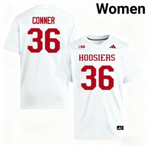 Womens Clay Conner White Indiana Hoosiers #36 College Football 2025 Jersey 992869-414