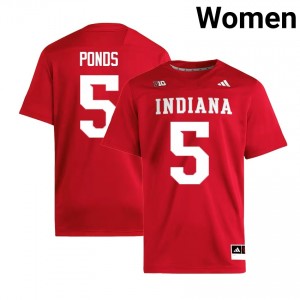 Women's D'Angelo Ponds Crimson Indiana Hoosiers #5 College Football 2025-26 Jersey 707124-492