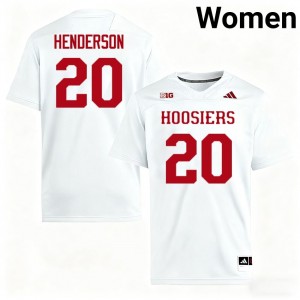 Womens Dontrae Henderson White Indiana Hoosiers #20 College Football Limited Jerseys 890351-458