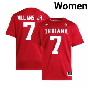 Women's E.J. Williams Jr. Crimson Indiana Hoosiers #7 College Football Embroidery Jersey 824238-938