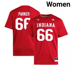 Womens Evan Parker Crimson Indiana Hoosiers #66 College Football 2025-26 Jerseys 289487-408