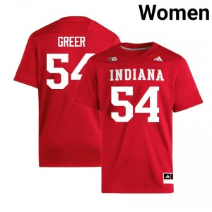 Women's Jack Greer Crimson Indiana Hoosiers #54 College Football High School Jersey 416367-474