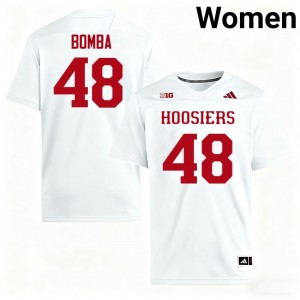 Women James Bomba White Indiana Hoosiers #48 College Football Replica Jersey 599256-418