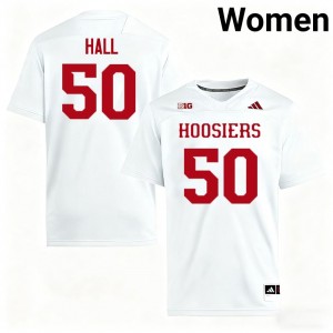 Women Jhrevious Hall White Indiana Hoosiers #50 College Football Player Jerseys 932947-152