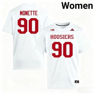 Women J'mari Monette White Indiana Hoosiers #90 College Football High School Jersey 556830-422