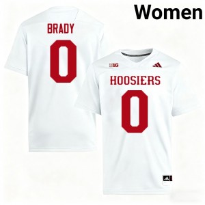 Women's Jonathan Brady White Indiana Hoosiers #0 College Football High School Jersey 887150-977