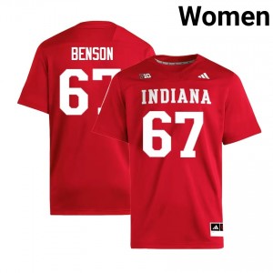 Women's Kahlil Benson Crimson Indiana Hoosiers #67 College Football Game Jersey 417791-119