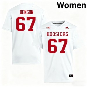 Women's Kahlil Benson White Indiana Hoosiers #67 College Football Embroidery Jersey 151400-544