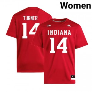 Women's Kaiden Turner Crimson Indiana Hoosiers #14 College Football Limited Jerseys 690845-338