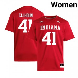 Women's Keishaun Calhoun Crimson Indiana Hoosiers #41 College Football Replica Jerseys 822694-322