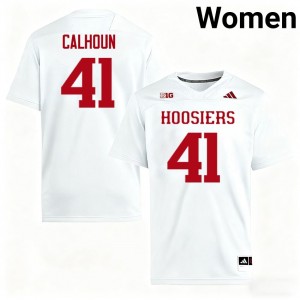 Womens Keishaun Calhoun White Indiana Hoosiers #41 College Football NCAA Jersey 456370-747
