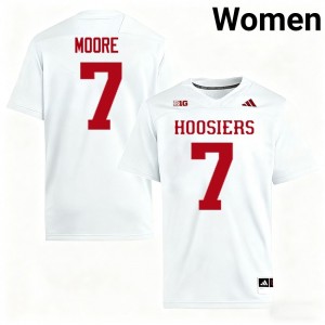 Women's Louis Moore White Indiana Hoosiers #7 College Football Player Jersey 835769-146