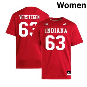 Women's Mitch Verstegen Crimson Indiana Hoosiers #63 College Football High School Jerseys 679492-879