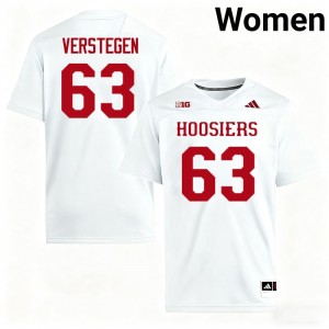 Womens Mitch Verstegen White Indiana Hoosiers #63 College Football 2025-26 Jersey 944583-894
