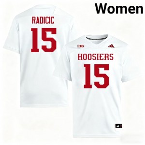 Women Nico Radicic White Indiana Hoosiers #15 College Football Replica Jerseys 571596-562