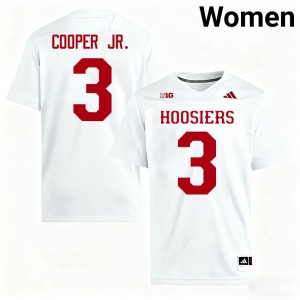 Womens Omar Cooper Jr. White Indiana Hoosiers #3 College Football 2025 Jersey 418101-269