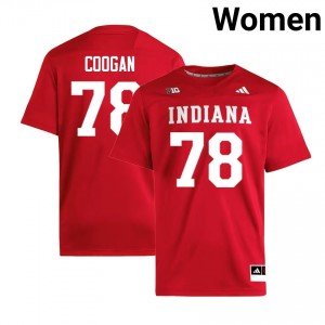 Women Pat Coogan Crimson Indiana Hoosiers #78 College Football High School Jersey 768957-749