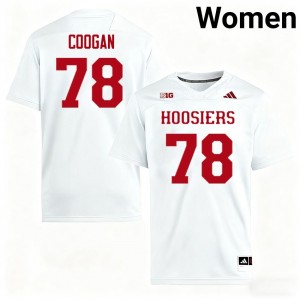 Women Pat Coogan White Indiana Hoosiers #78 College Football University Jerseys 226286-365