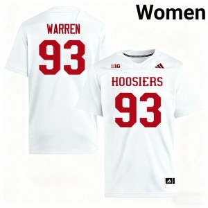 Women's Quinn Warren White Indiana Hoosiers #93 College Football 2025-26 Jerseys 278052-113