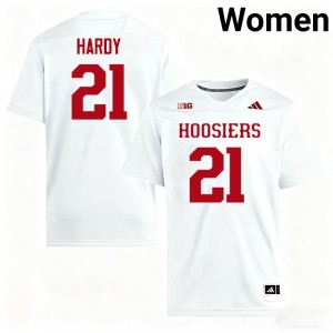 Womens Rolijah Hardy White Indiana Hoosiers #21 College Football Replica Jersey 700439-783