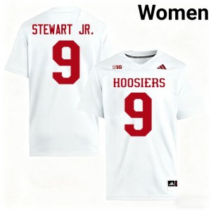 Womens Seaonta Stewart Jr. White Indiana Hoosiers #9 College Football Game Jersey 514264-113
