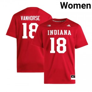 Women Solomon Vanhorse Crimson Indiana Hoosiers #18 College Football Limited Jersey 533361-527