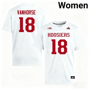 Womens Solomon Vanhorse White Indiana Hoosiers #18 College Football 2025 Jerseys 398282-353